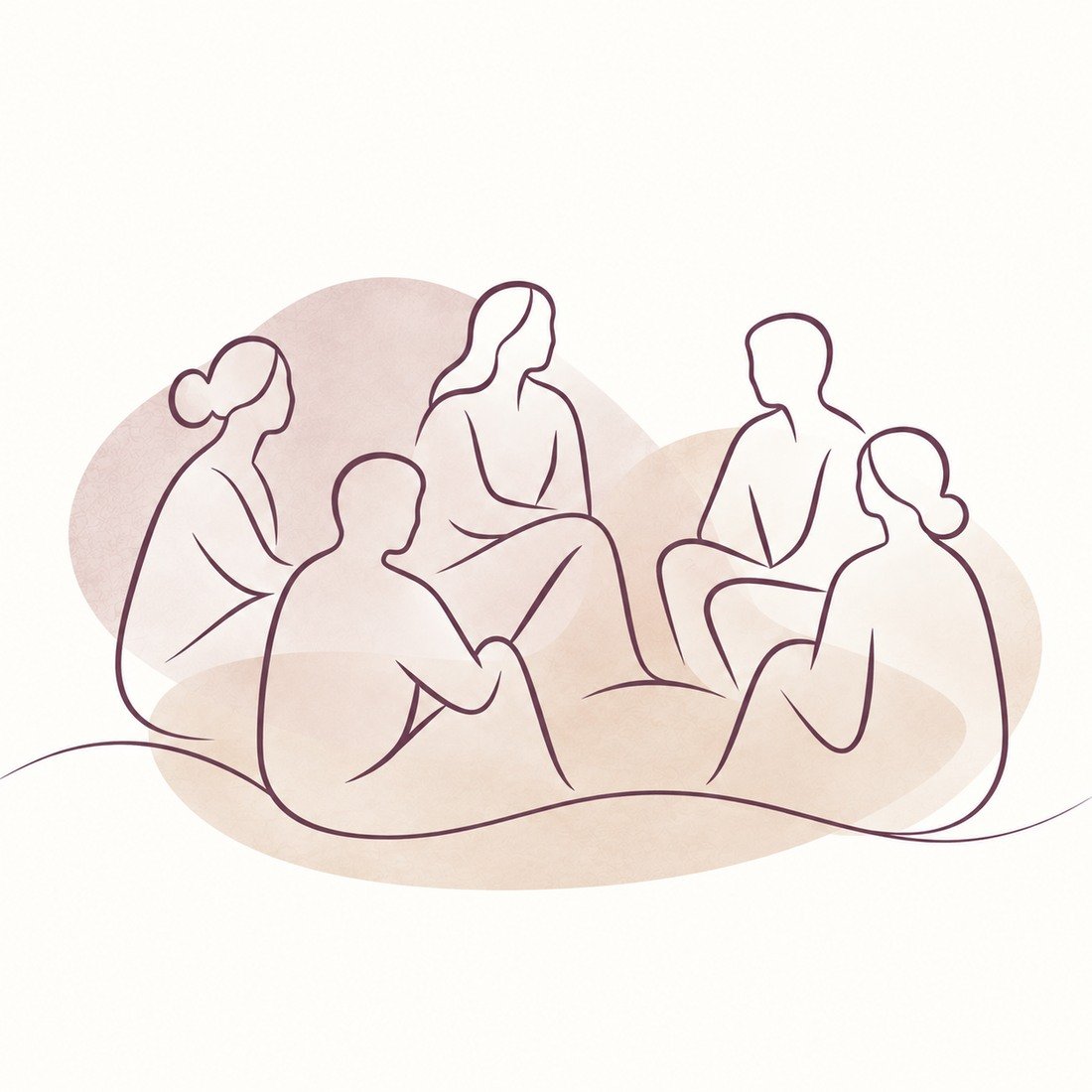 Illustratie van mensen in een steungroep