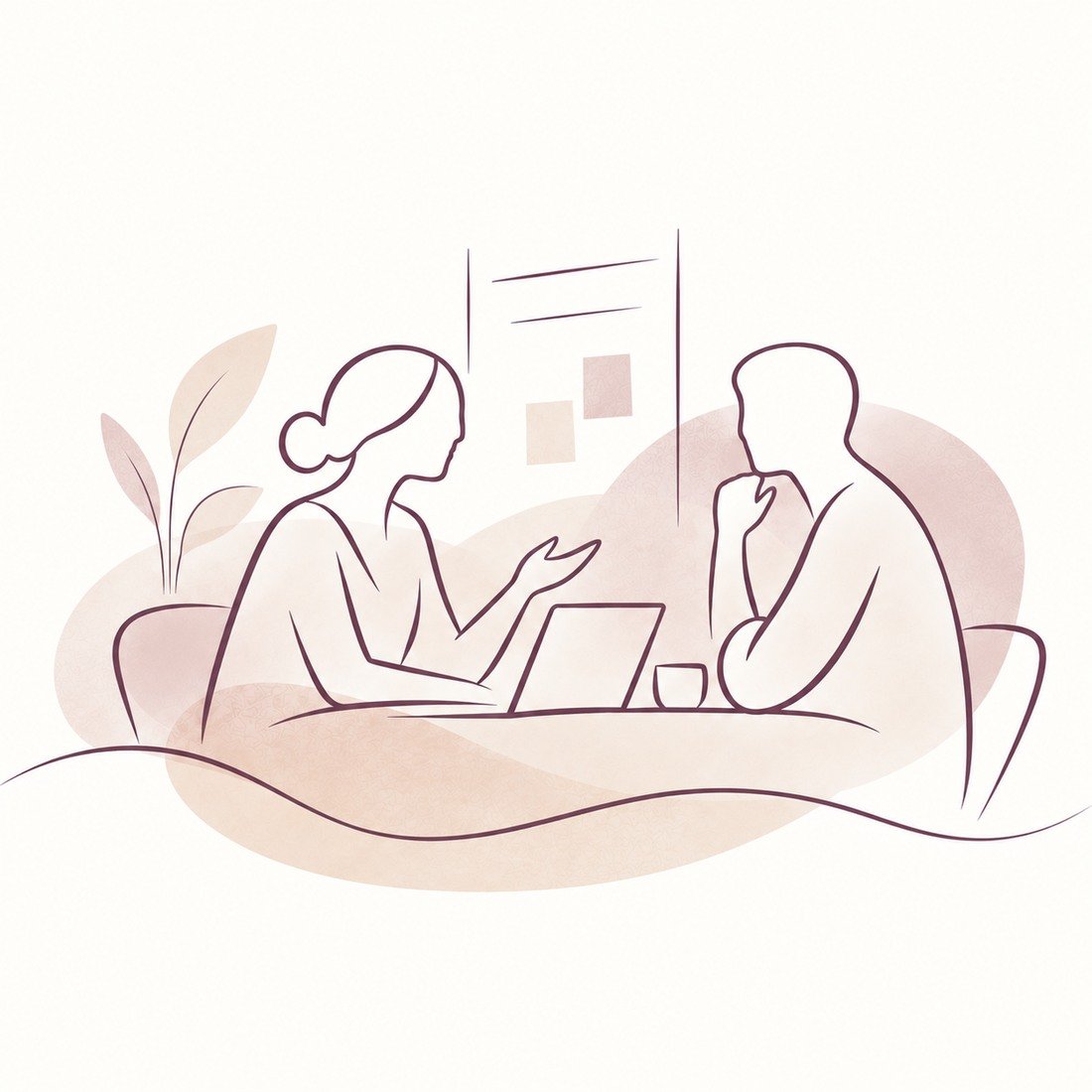 Lijnillustratie begeleiding werkgevers